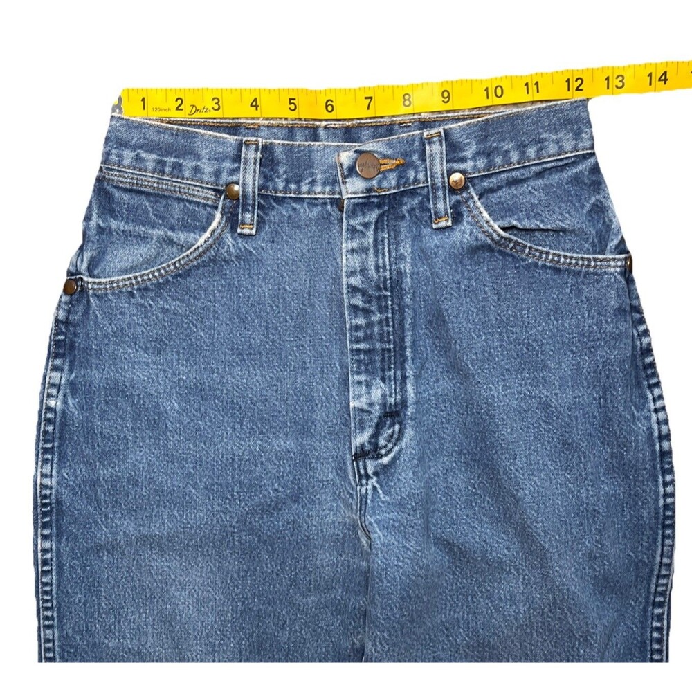 Vintage 90s Wrangler 12MWZG High Waist Cowgirl Wedgie Jeans Straight Sz 5/6 x 30 - Picture 6 of 14